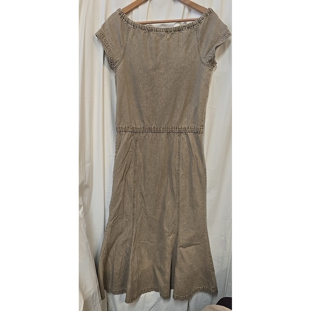 Newport News Jeanology Denim Women's Dress 8 Midi Cottagecore Quiet Luxury - Picture 9 of 14